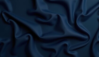 Obraz premium Draped dark blue fabric with soft folds and subtle highlights. Luxurious texture and elegant design.