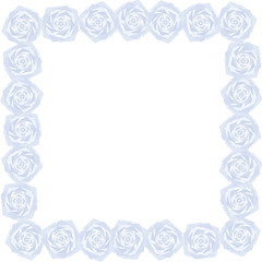 白いバラに囲まれたの正方形フレーム