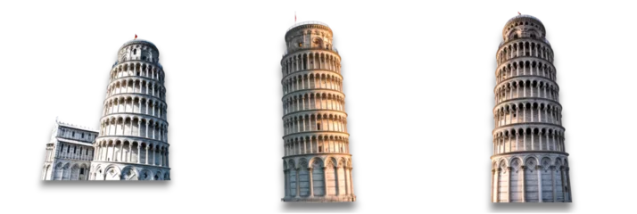 Leaning Tower of Pisa, an iconic structure isolated on transparent background