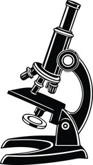 Modern Microscope silhouette vector illustration, Microscope line art vector, Microscope isolated vector icon design