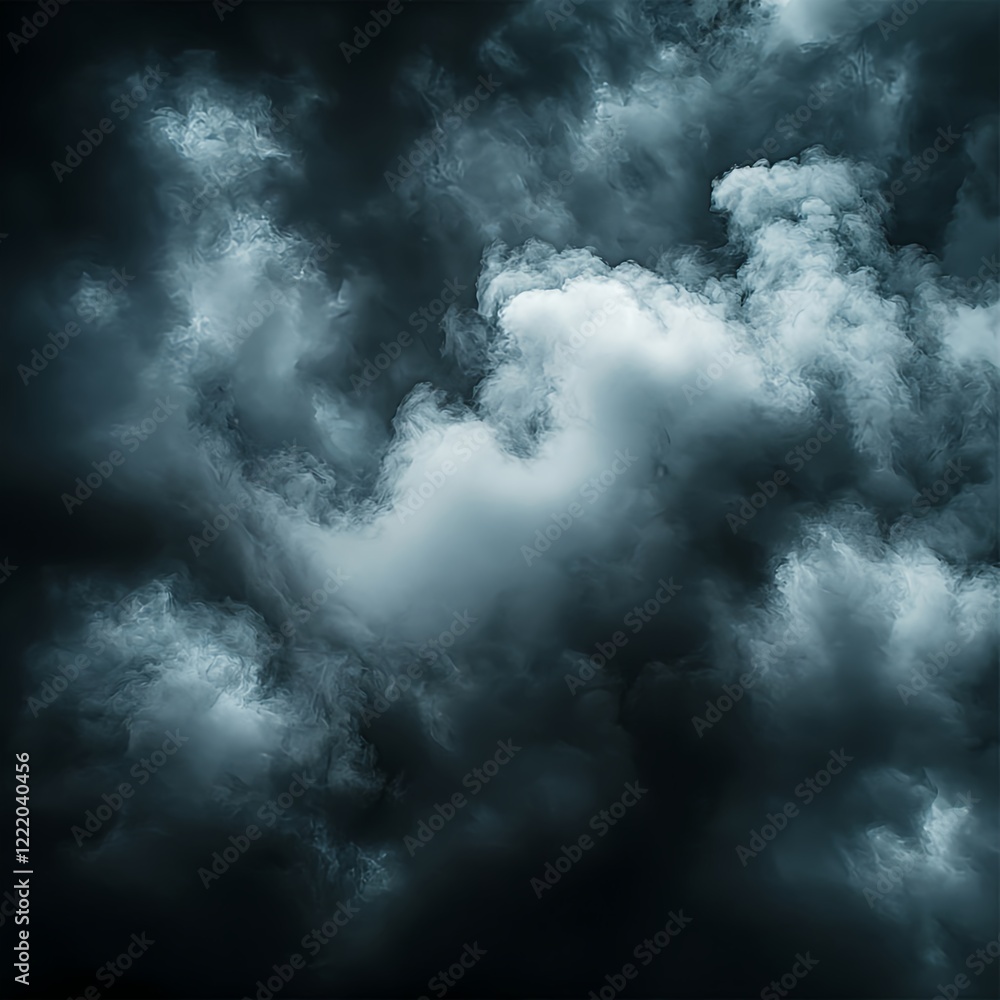 Poster dark atmospheric clouds with diffused light and mysterious vibe