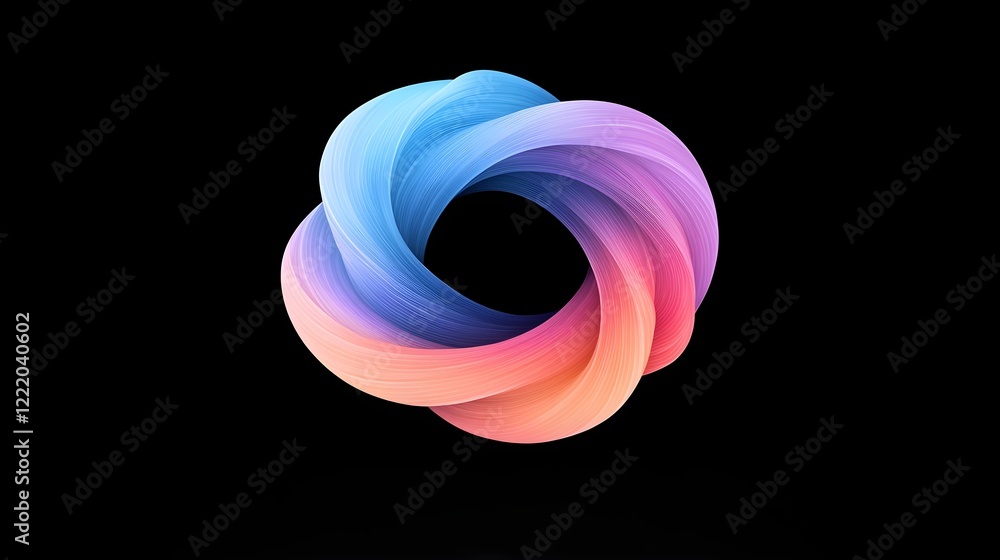 Aufkleber colorful abstract design with smooth fluid curves and gradient swirls
