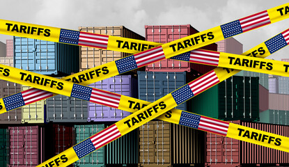 American tariffs and US government taxation or punative tariff trade war policy or duties imposed on imports and exports by a government on imported or exported goods as Protectionism.