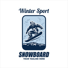 Snowboarding winter extreme sport vector emblems