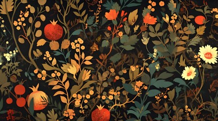 seamless pattern with autumn leaves