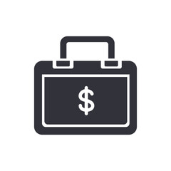 Money bag solid icons, minimalist vector illustration ,simple transparent graphic element .Isolated on white background