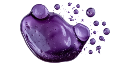 Purple bubbles on transparent background