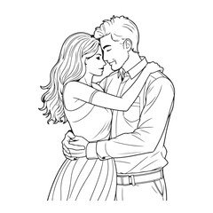 couple in kissing on white background 