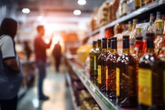 Supermarket shopping bottle adult.