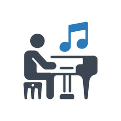 Piano Player Music Icon