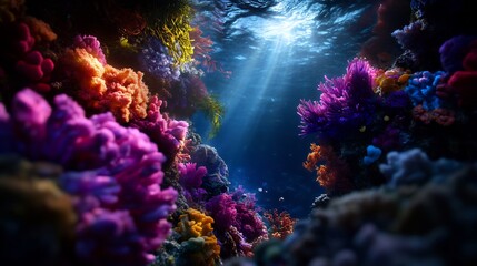 Vibrant Underwater Coral Reef Paradise: A Symphony of Colors