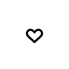 Minimalist Heart Icon Silhouette on White Background