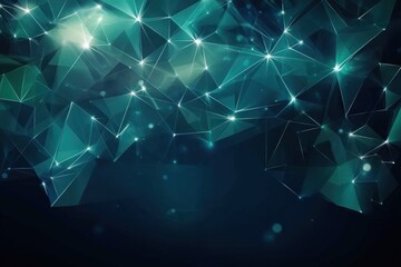 Abstract teal geometric network background.