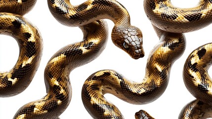 Fototapeta premium Serpentine Symphony: A Close-Up of Elegant Snakes