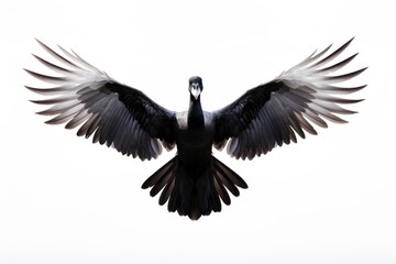Naklejka premium Black swan flying vulture animal.