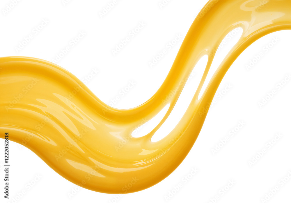 Poster processed liquid cheese with splashes on white background . generative ai