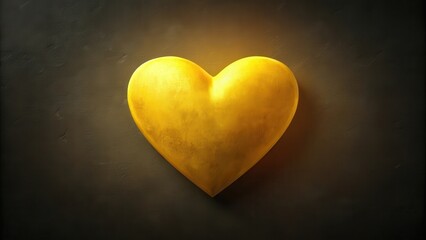 Golden Heart on Dark Background Symbol of Love and Affection