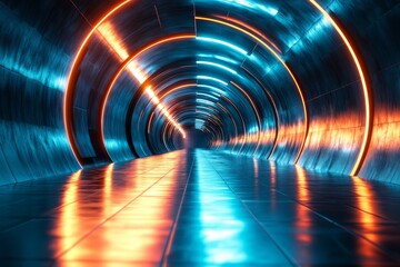 Abstract futuristic arcs with glowing textures, minimalistic concept, Generative AI