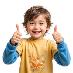 child showing thumbs up