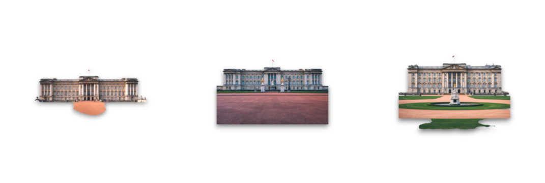 Isolated building on transparent background, showcasing royal architecture