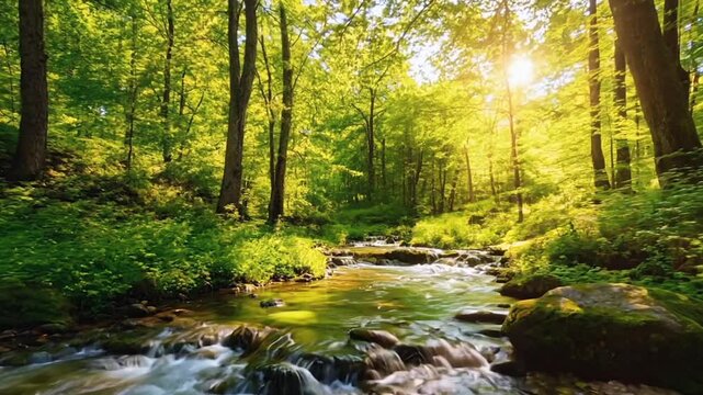 Forest and river stream