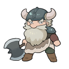 ひげの生えた戦士のイラスト