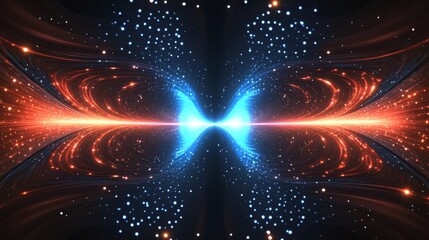 Vector abstract background depicting futuristic technology, digital communication, and data security with circuit board elements and glowing blue connections


