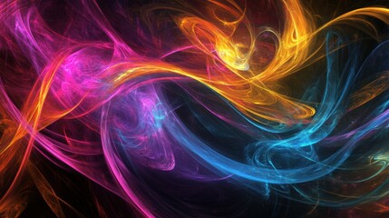 Fototapeta premium Colorful wallpaper with free-flowing abstract shapes in bright neon shades