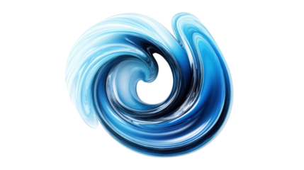 Blue  abstract shape on transparent background