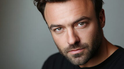 Obraz premium a classic headshot of a man, clean composition
