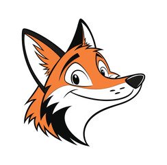 Obraz premium red fox head. red fox cartoon. red fox illustration