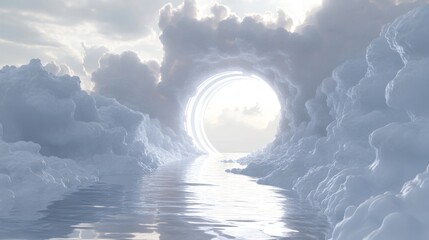 Abstract white fractal design creating a futuristic horizon with dynamic geometric patterns and glowing lines, representing technology and innovation.


