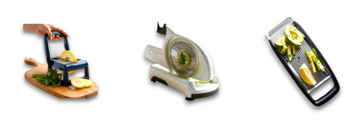 Isolated food slicer tool on transparent background for kitchen use