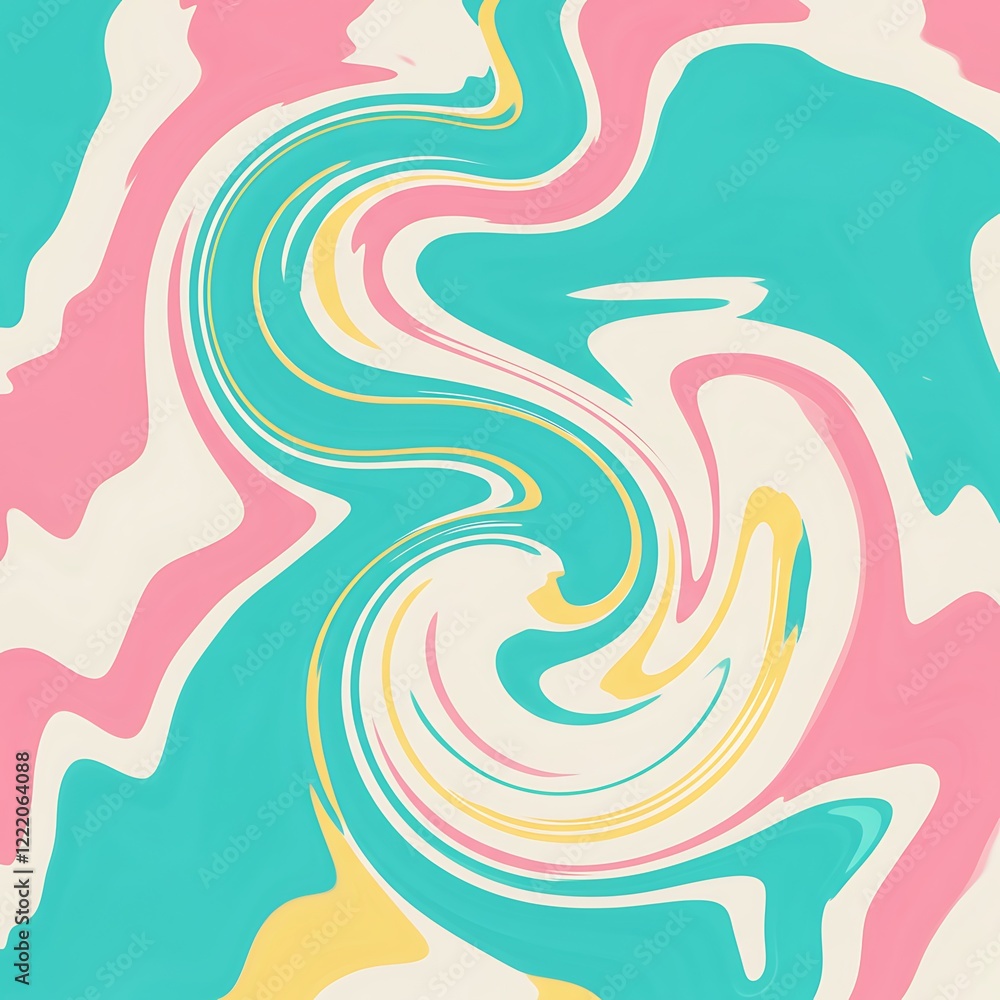 Poster abstract colorful vector pop art marble background with waves