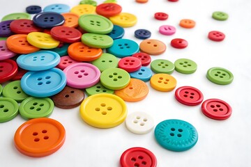 Fototapeta premium a colorful assortment of assorted sized buttons no white Background
