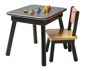 Children's Activity Table and Chair Set with Chalkboard Surface