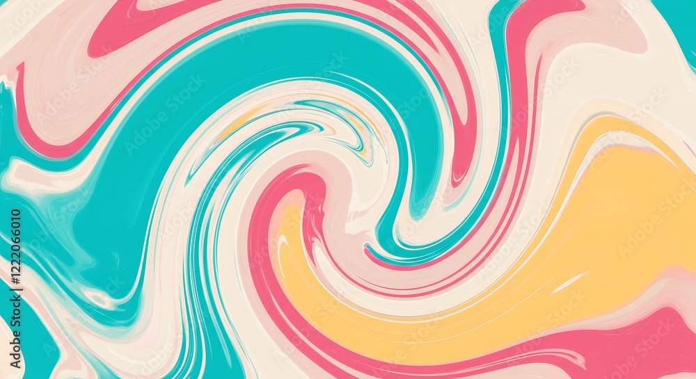 Poster abstract colorful vector pop art marble background with waves