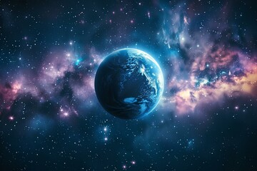 Obraz premium A view of the earth from space with stars in the background