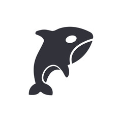 Orca solid icons, minimalist vector illustration ,simple transparent graphic element .Isolated on white background