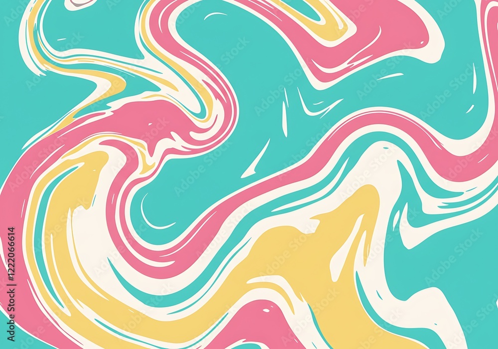 Poster abstract colorful vector pop art marble background with waves