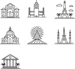 Obraz premium silhouette Basic Icon Set Line Series icons White Background