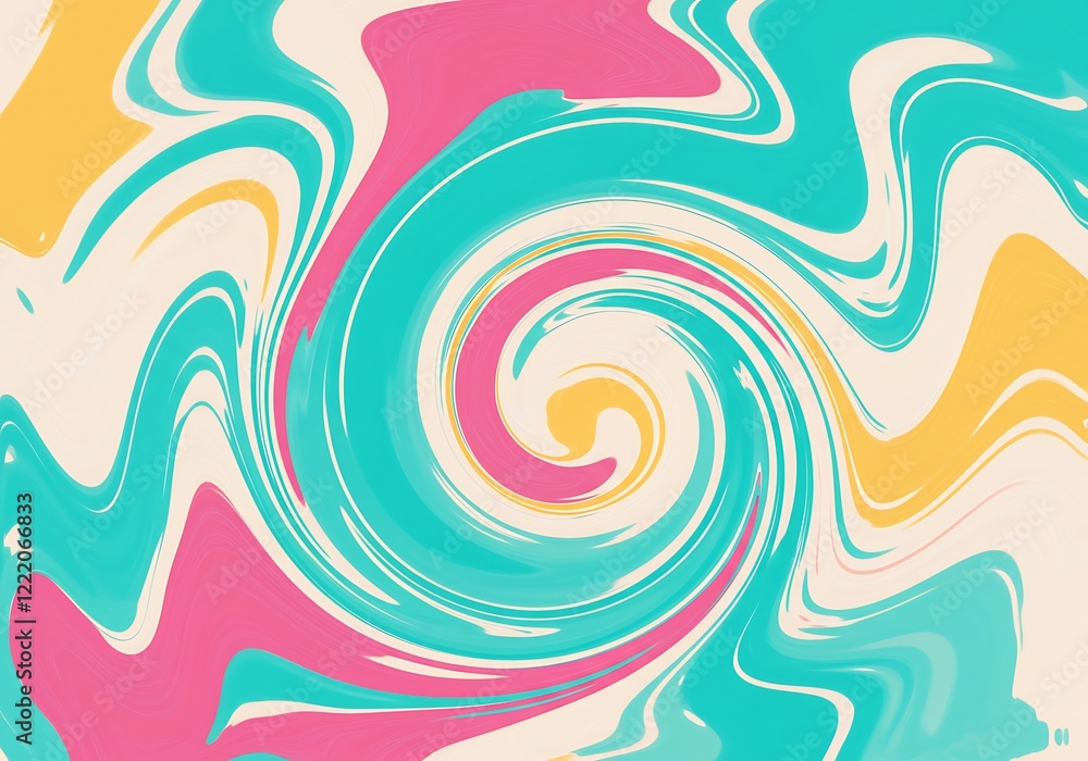 Poster abstract colorful vector pop art marble background with waves