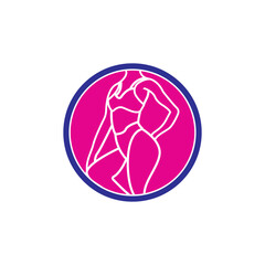 women's underwear logo, bra icon with line