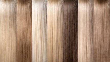 Naklejka premium Women's Blonde and Brunette Hair Strands, Hair Sample Set