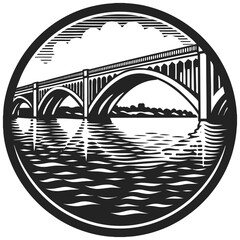 A Bridge Over Water High Quality Editable Vector Design and illustration