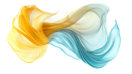 Fototapeta premium Mint and yellow abstract shape on transparent background