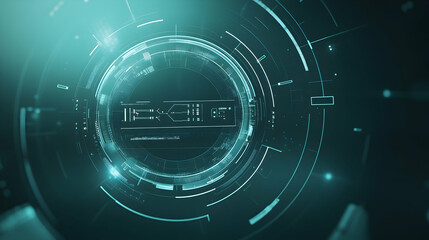 Obraz premium Futuristic technology interface, data processing, digital background, network