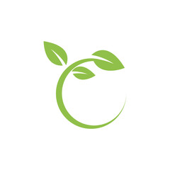 Green leaf logo vector template element symbol design