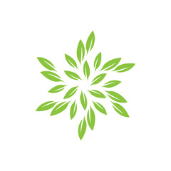 Green leaf logo vector template element symbol design