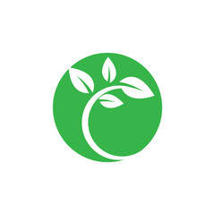 Green leaf logo vector template element symbol design